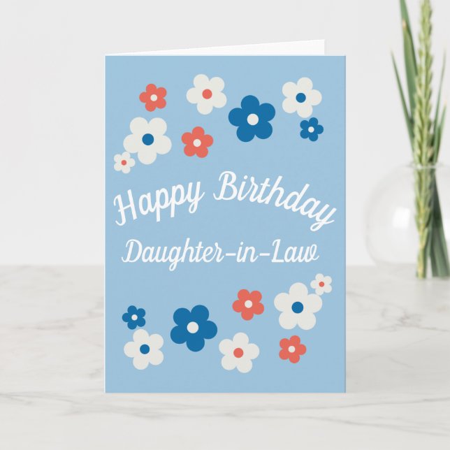 Tarjeta Feliz cumpleaños, hija en la ley - Bonito Floral (Anverso)