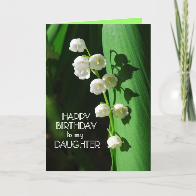 Tarjeta Feliz cumpleaños hija Lily del Valle (Anverso)