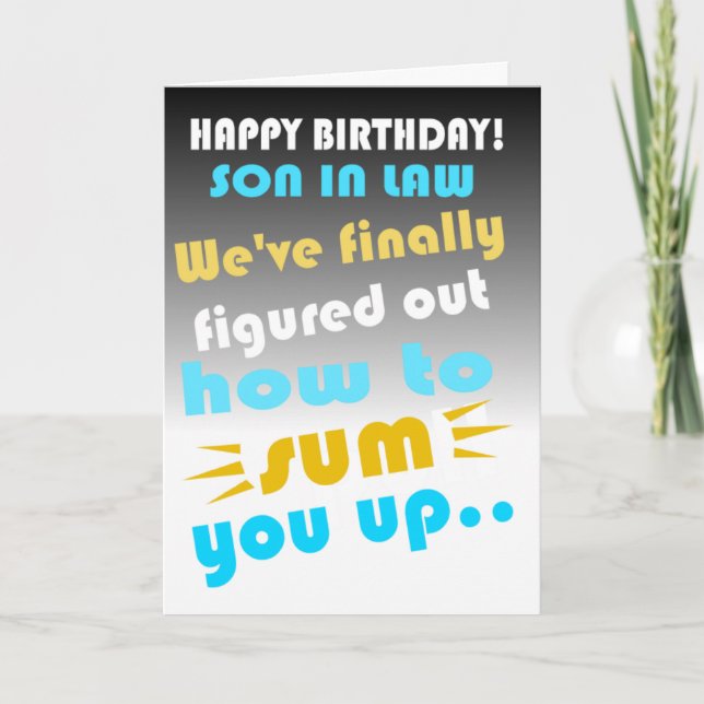 Tarjeta Feliz cumpleaños, hijo en la ley (Anverso)