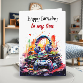 Tarjeta Feliz cumpleaños hijo | Tema del videojuego