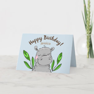 Tarjeta Feliz cumpleaños Hippo