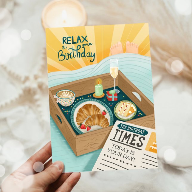 Tarjeta Feliz cumpleaños hombre hombre relájate pastel esp (Subido por el creador)