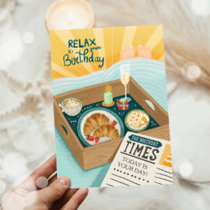 Tarjeta Feliz Cumpleaños Hombres Hombre Relájate Tarta Esp