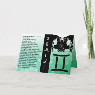 Tarjeta Feliz cumpleaños Horoscopio Rótulo Gemini