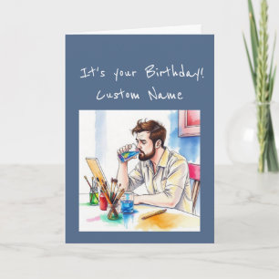 Tarjeta Feliz Cumpleaños Humor Especial de Artista de Acua