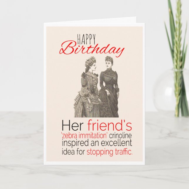 Tarjeta Feliz cumpleaños, humor victoriano, cruzamiento de (Anverso)