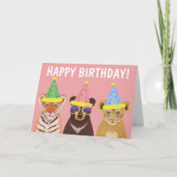 Feliz cumpleaños Ilustracion de animales Fiestas s