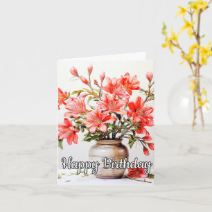 Tarjeta Feliz cumpleaños Ilustracion de flores de Lily Pot