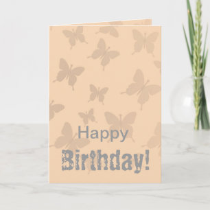 Tarjeta Feliz cumpleaños, impresiones de mariposas