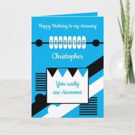 Tarjeta Feliz cumpleaños, increíble nieto azul