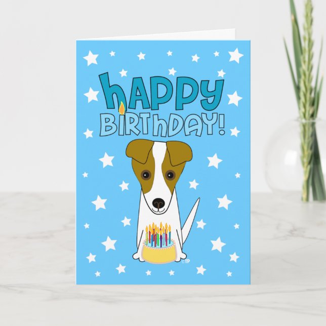 Tarjeta Feliz cumpleaños Jack Russell Terrier (Anverso)