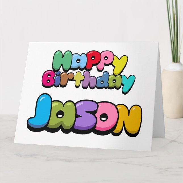 Tarjeta Feliz cumpleaños Jason (Anverso)