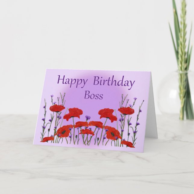 Tarjeta Feliz cumpleaños jefe de grupo con cachorros (Anverso)