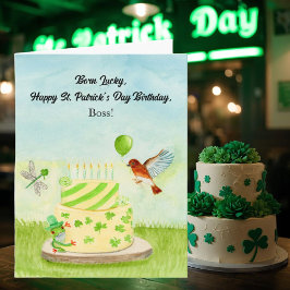 Tarjeta Feliz Cumpleaños Jefe Día de San Patricio