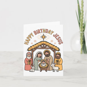 Tarjeta Feliz Cumpleaños Jesús Traje De Navidad Cristiano