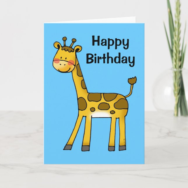 Tarjeta feliz cumpleaños (jirafa) (Anverso)