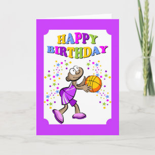 Tarjeta Feliz cumpleaños, jugador de baloncesto