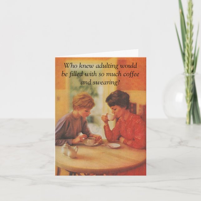 Tarjeta Feliz cumpleaños. Jurando de Amigo del Café. (Anverso)