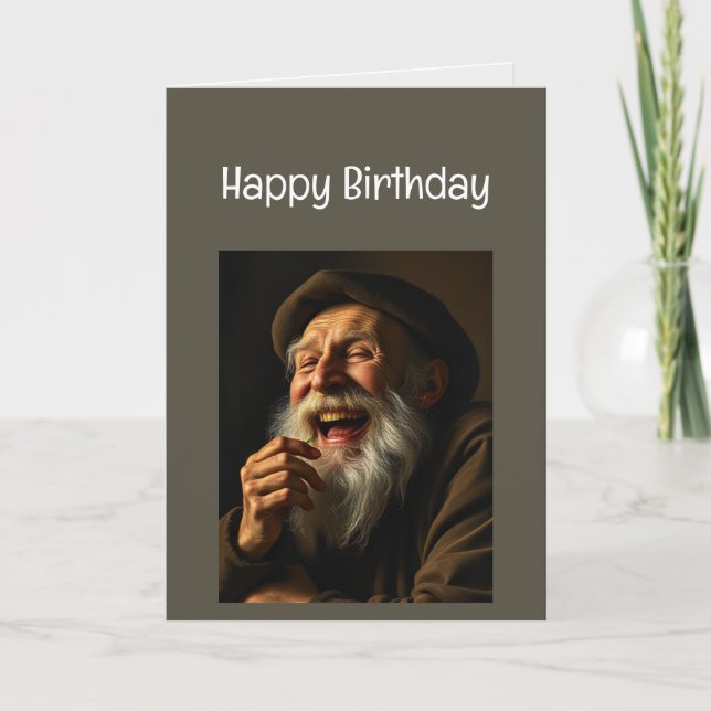Tarjeta Feliz cumpleaños, juventud de pensamiento no viejo (Anverso)