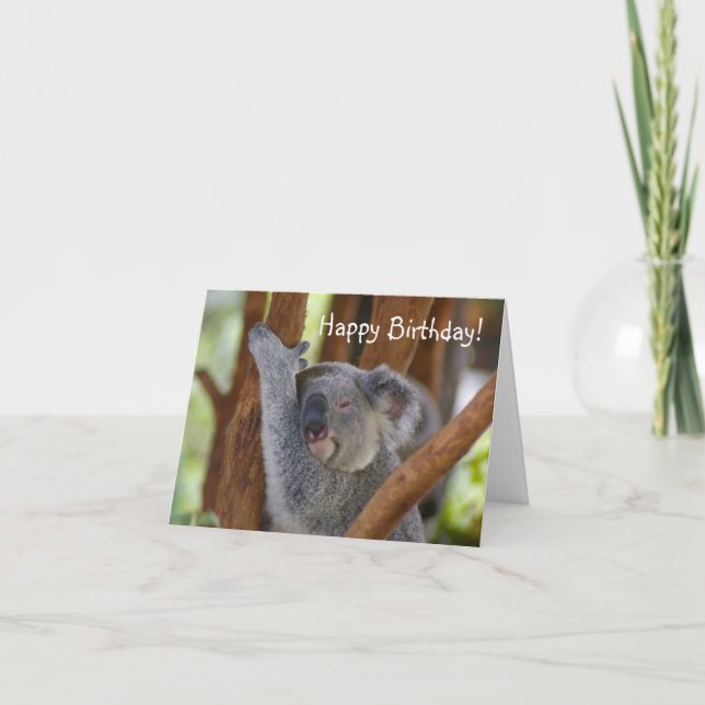 Tarjeta Feliz cumpleaños, Koala Bear (Anverso)