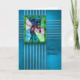 TARJETA FELIZ CUMPLEAÑOS - KOKOPELLI - SERIE INDIA