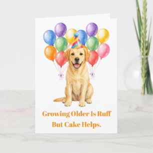 Tarjeta Feliz Cumpleaños Labrador Perro Fiesta de Mascotas