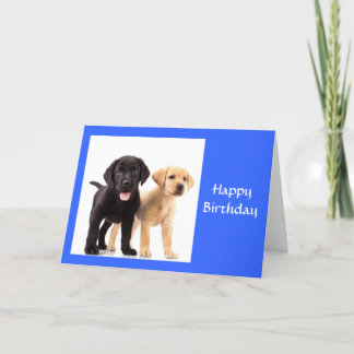 Tarjeta Feliz cumpleaños Labrador Recuperador de Puppies T