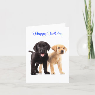 Tarjeta Feliz cumpleaños Labrador Recuperador de Puppies T