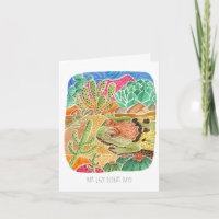 Feliz cumpleaños Lazy Lizard Desert Landscape Card