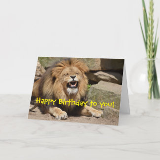 Tarjeta Feliz cumpleaños, león