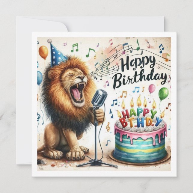Tarjeta Feliz Cumpleaños León (Anverso)