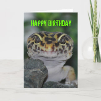 Tarjeta Feliz cumpleaños Leopardo Gecko