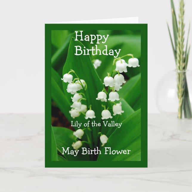 Tarjeta Feliz cumpleaños, Lily del Valle, que podría dar a (Anverso)