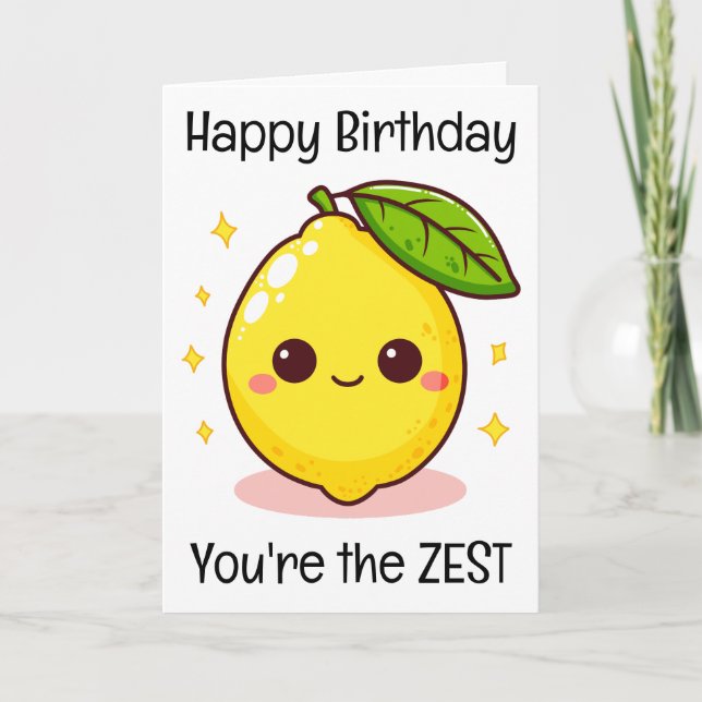 Tarjeta Feliz cumpleaños limón eres el más feliz (Anverso)