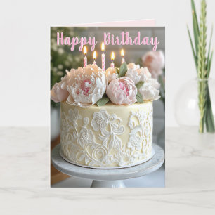 Tarjeta Feliz Cumpleaños Lindas Peonías
