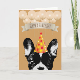 Tarjeta Feliz cumpleaños lindo del bulldog francés