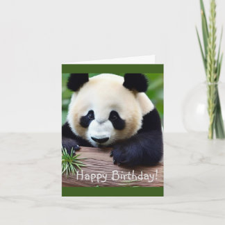 Tarjeta Feliz cumpleaños, lindo oso panda