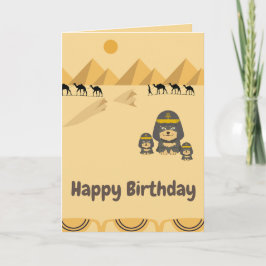 Tarjeta feliz cumpleaños lindo perro egipcio largo pelo ne