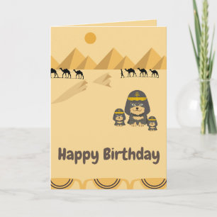 Tarjeta feliz cumpleaños lindo perro egipcio largo pelo ne
