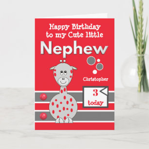 Tarjeta Feliz cumpleaños lindo sobrino cualquier edad gris