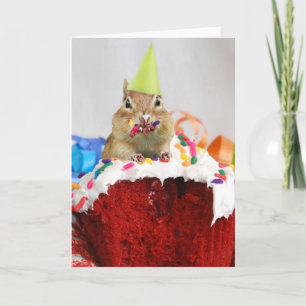 Tarjeta Feliz cumpleaños Little Chipmunk
