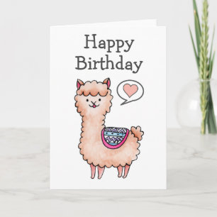 Tarjeta Feliz Cumpleaños Llama