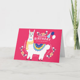 Tarjeta Feliz cumpleaños llamada rosa caliente