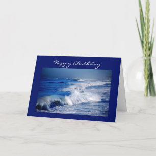 Tarjeta Feliz cumpleaños, lluvias por las olas
