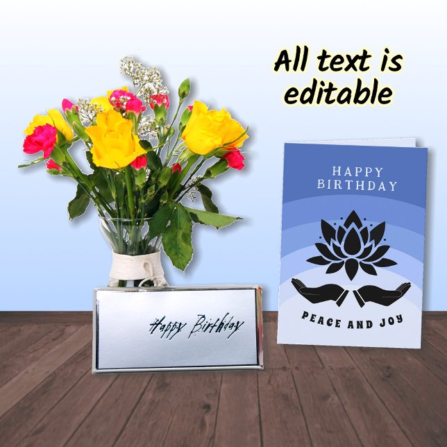 Tarjeta Feliz cumpleaños lotus flor azul pacífico (Subido por el creador)