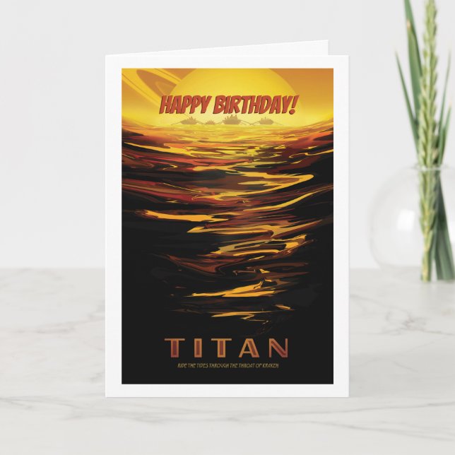 Tarjeta ¡Feliz cumpleaños! Luna de Titán de Saturno (Anverso)