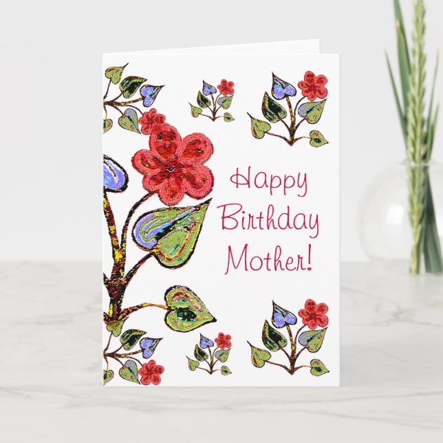 Tarjeta ¡Feliz cumpleaños, madre! (Anverso)