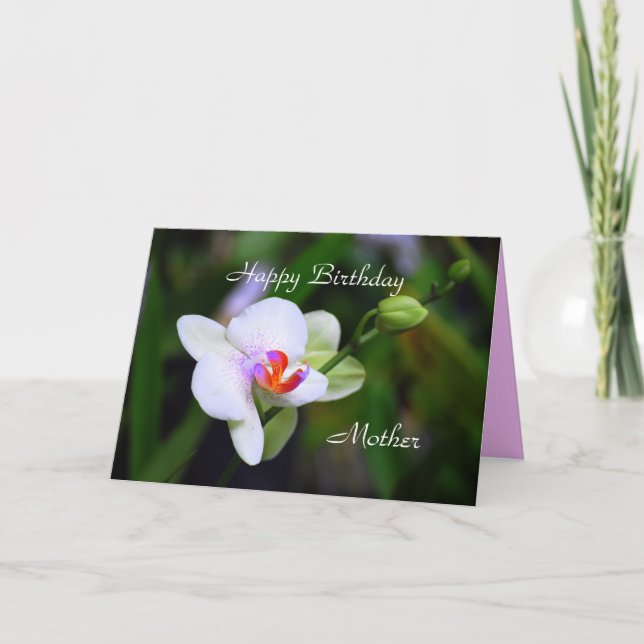 Tarjeta Feliz cumpleaños madre Falenopsis Orquídea (Anverso)