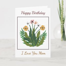 Tarjeta Feliz cumpleaños madre flores Personalizado acuare