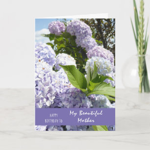 Tarjeta Feliz cumpleaños madre Hydrangea Flores